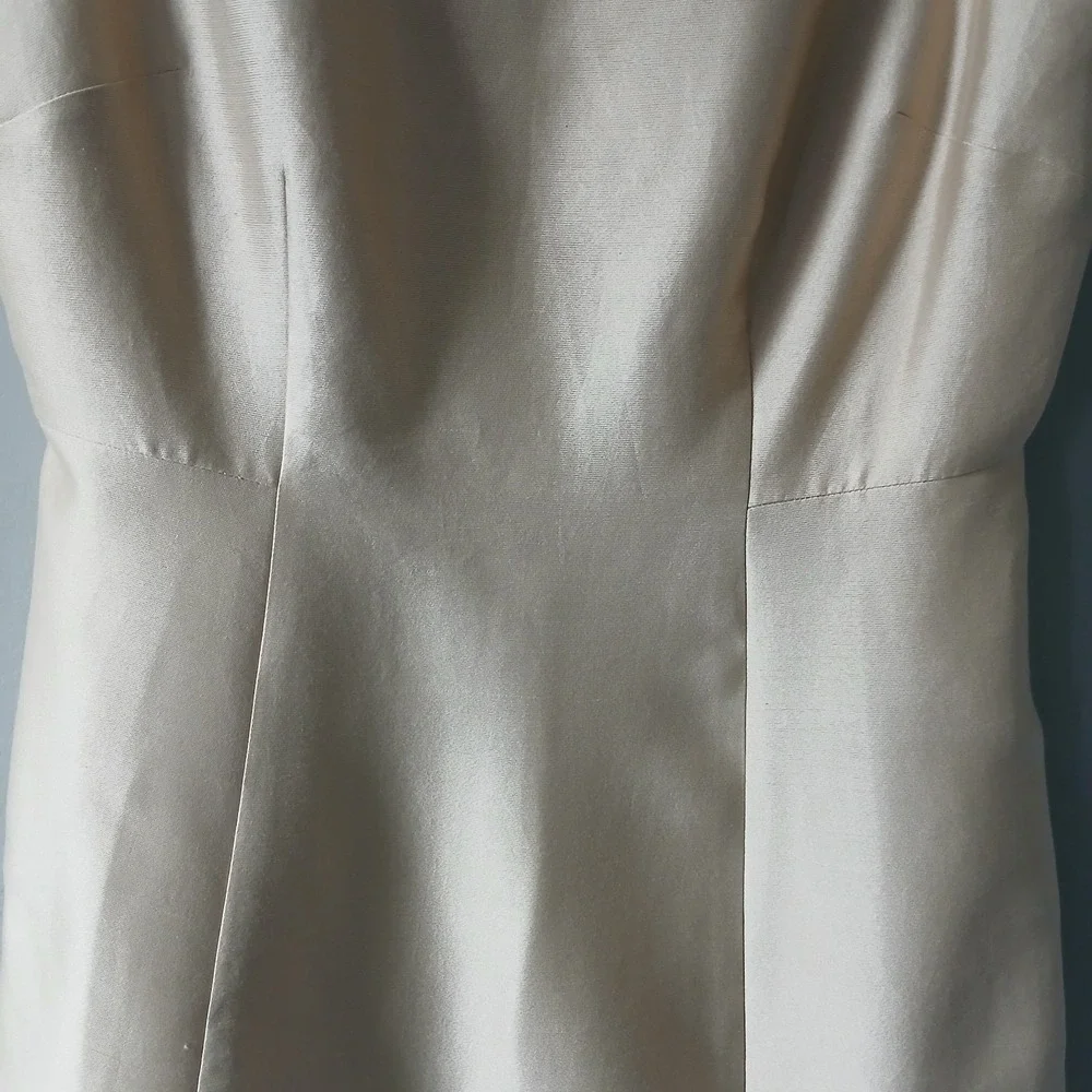 Talbots Women's Size 8P Gold Silk Cotton Midi A-line Dress Satin Lined NWT $199!
